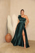 VESTIDO LISO UM OMBRO SÓ BABADO VESTIDO DE FESTA PETRA FINA